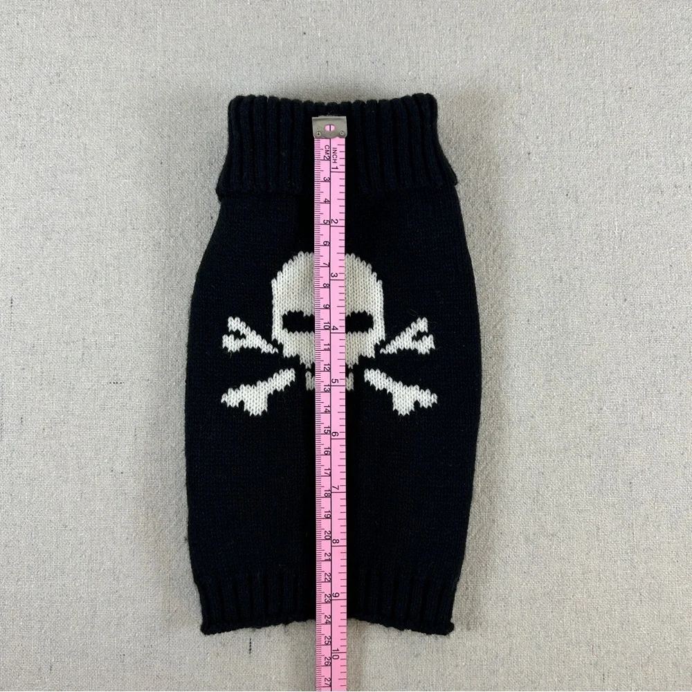 Skull & Crossbones Black & White Knit Dog Sweater